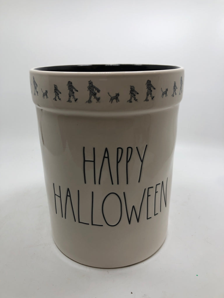 HAPPY HALLOWEEN RAE DUNN UTENSIL CROCK.