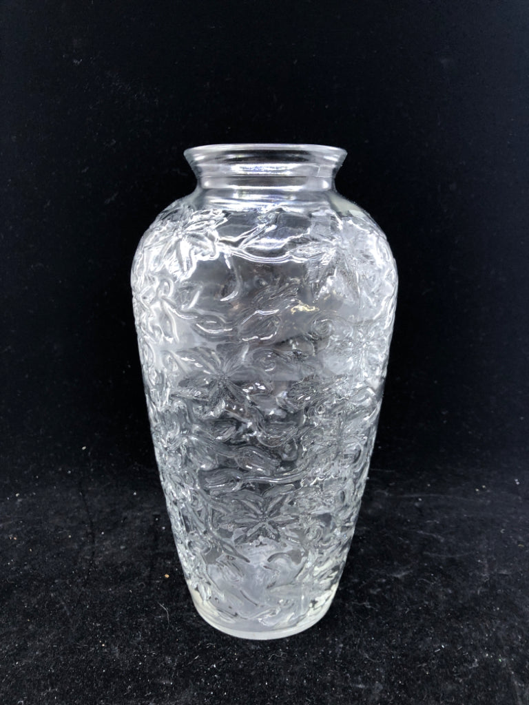 GLASS FANTASIA CRYSTAL FLORAL VASE.