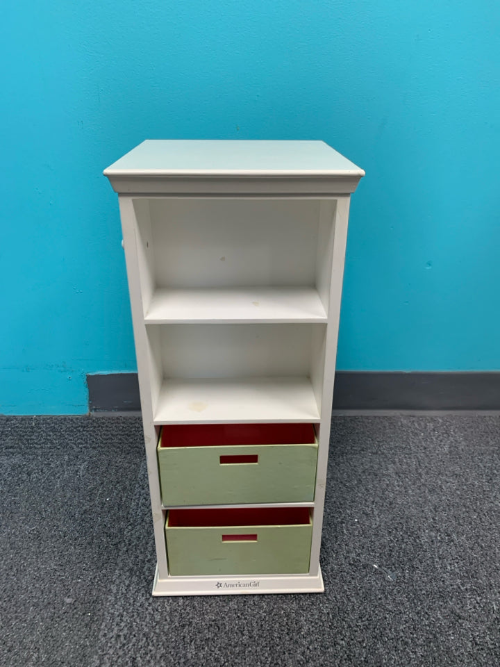American Girl White Storage Tower Cabinet Armoire For 18” Doll