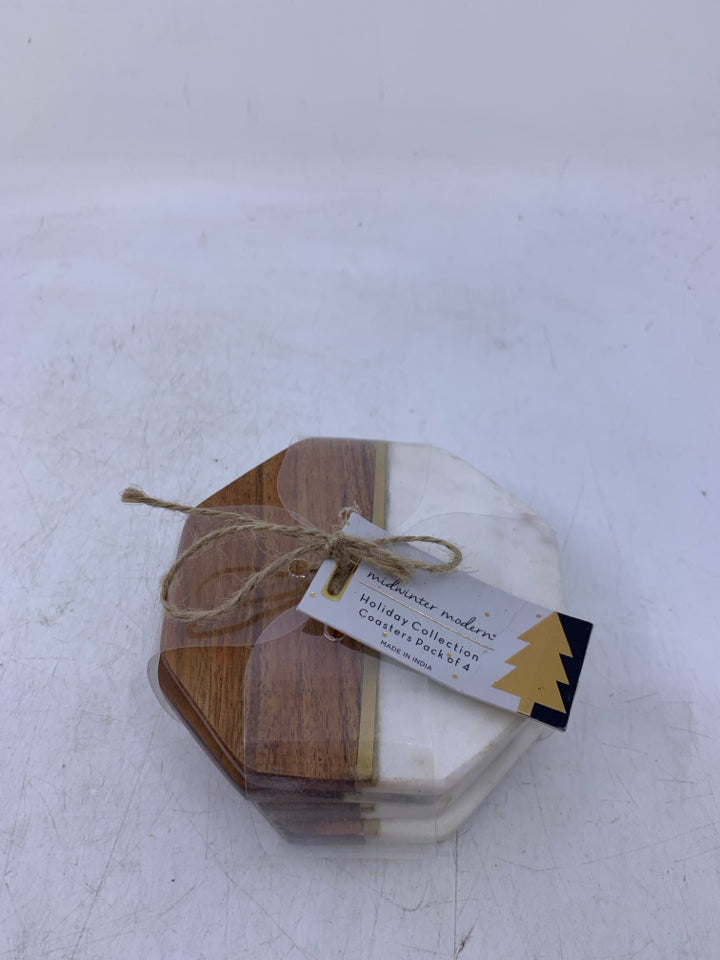 NIP 4 HEXAGON SHAPED COASTERS.