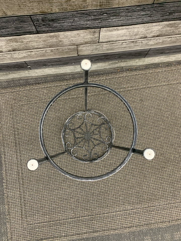 DISTRESSED METAL PLANT STAND.
