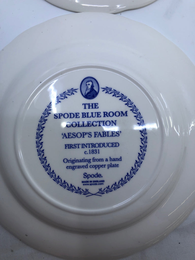 5 SPODE BLUE ROOM COLLECTION DINNER PLATE SET.