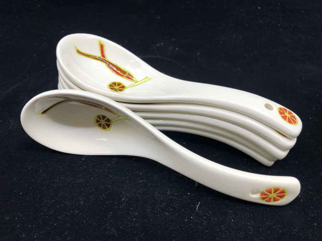 24 PC WHITE FISH PAINTED RAMEN BOWL SET - 6 LARGE BOWLS, 6 SMALL BOWLS, 6 SOY SA
