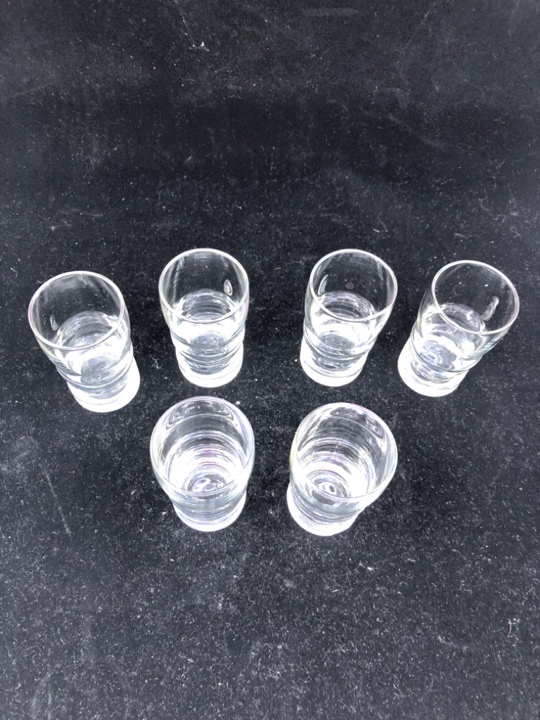 6 SMALL JUICE GLASSES.