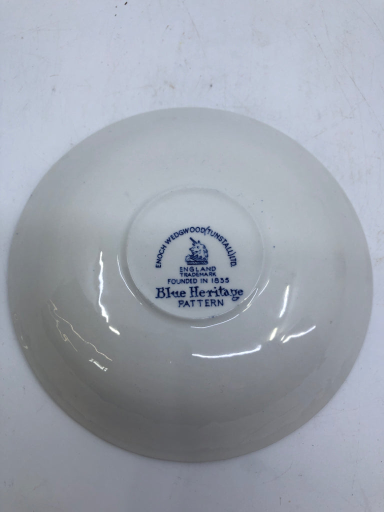 8PC BLUE HERITAGE ONION PATTERN TEA SET- 4 CUPS, 4 SAUCERS.
