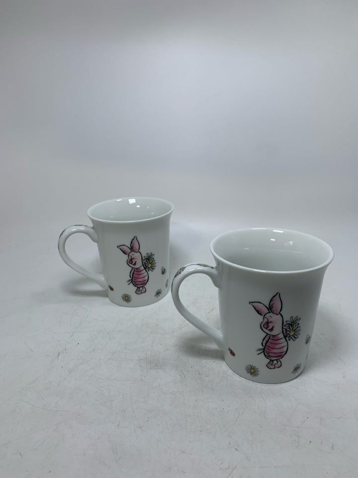 2 WINNIE THE POOH & PIGLET MUGS.