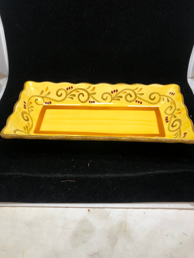YELLOW SERVING TRAY.