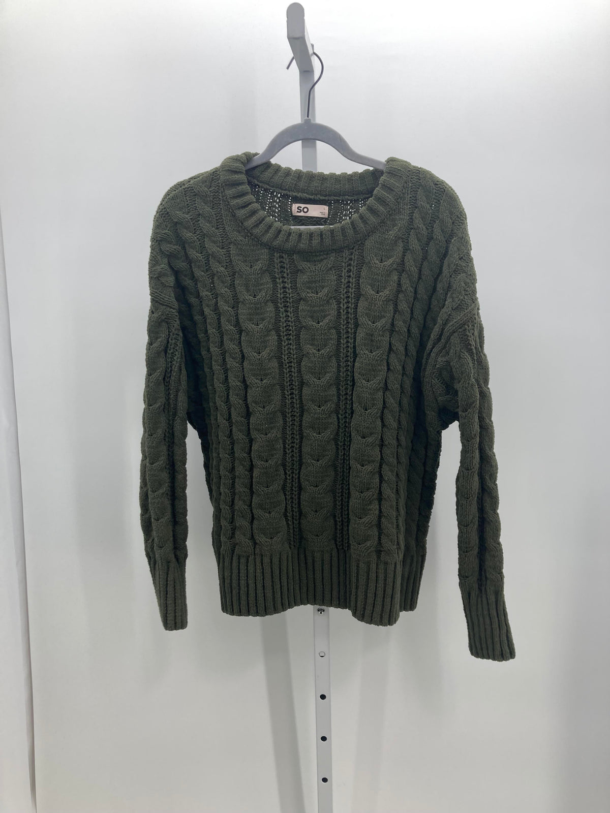 SO Size Large Juniors Long Sleeve Sweater