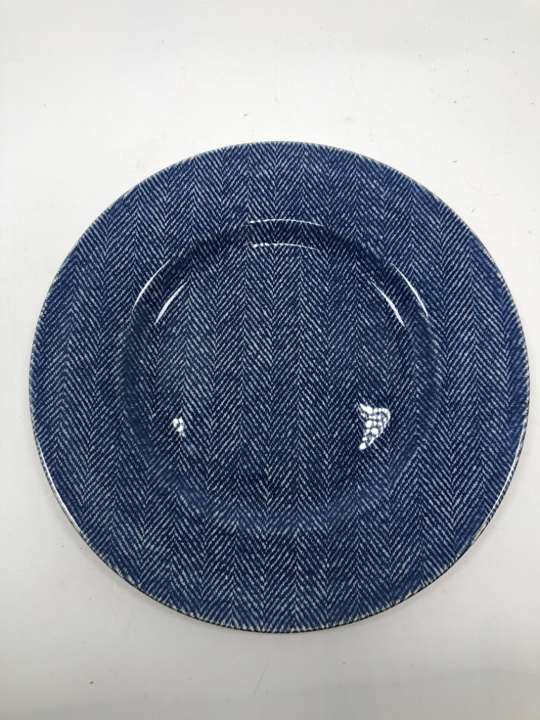 22PC BLUE DENIM PRINT DINNER SVC FOR 5.
