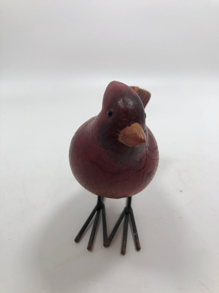 WOOD CARVED CARDINAL FIGURINE.