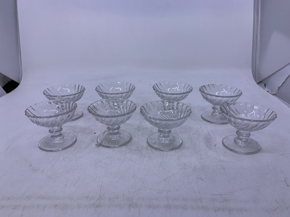 8 MINI FOOTED SERVERS/ SALT CELLARS.