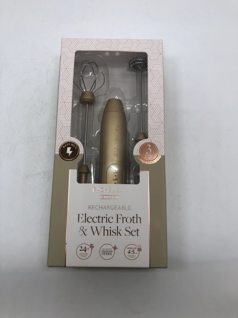 NIB RECHARGABLE ELECTRIC FROTH & WHISK SET.