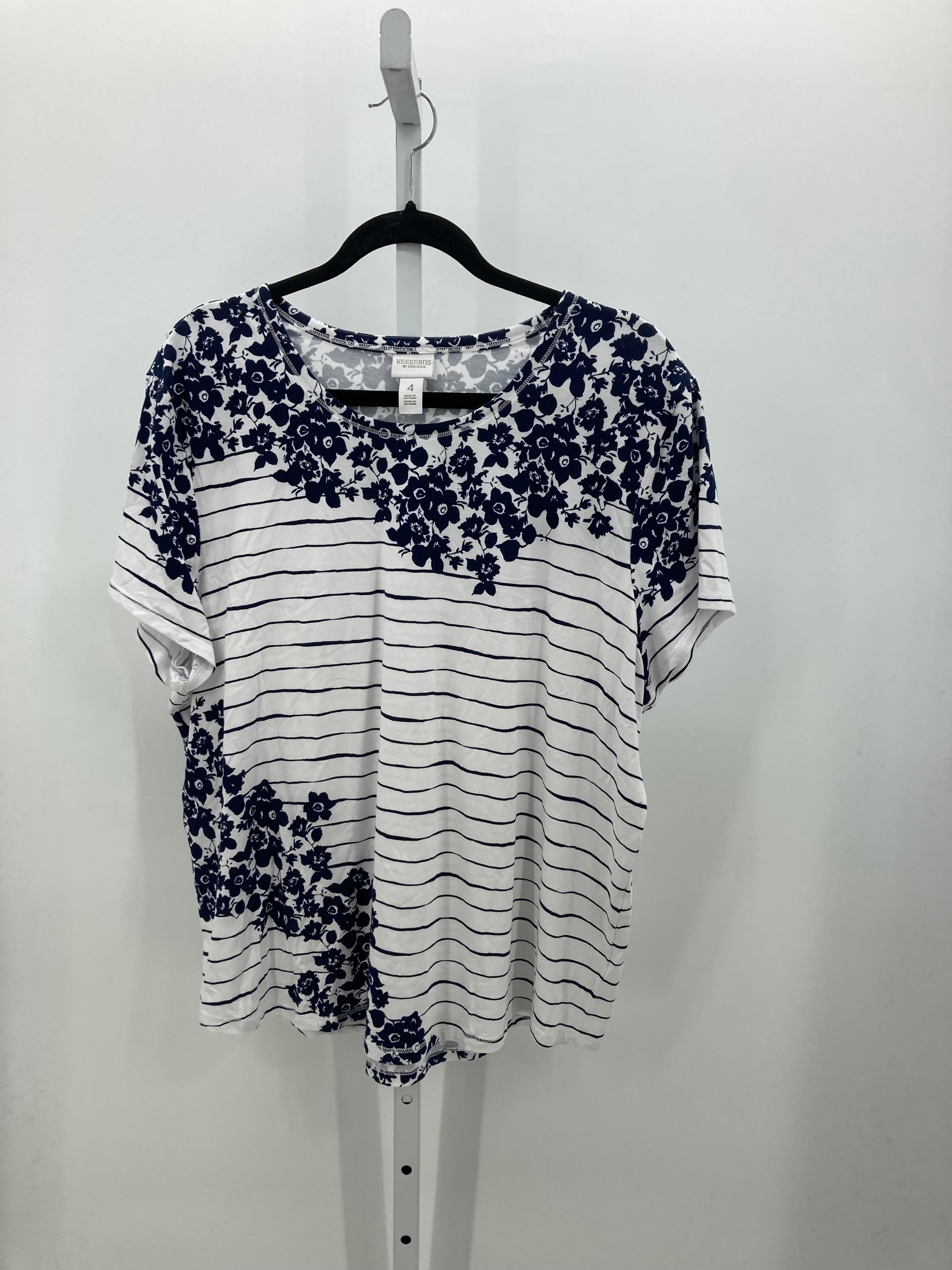 Chico's Size Extra Large Misses Short Sleeve Shirt