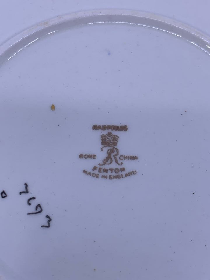 BLUE WITH FLORAL TRIM SERVING PLATE.