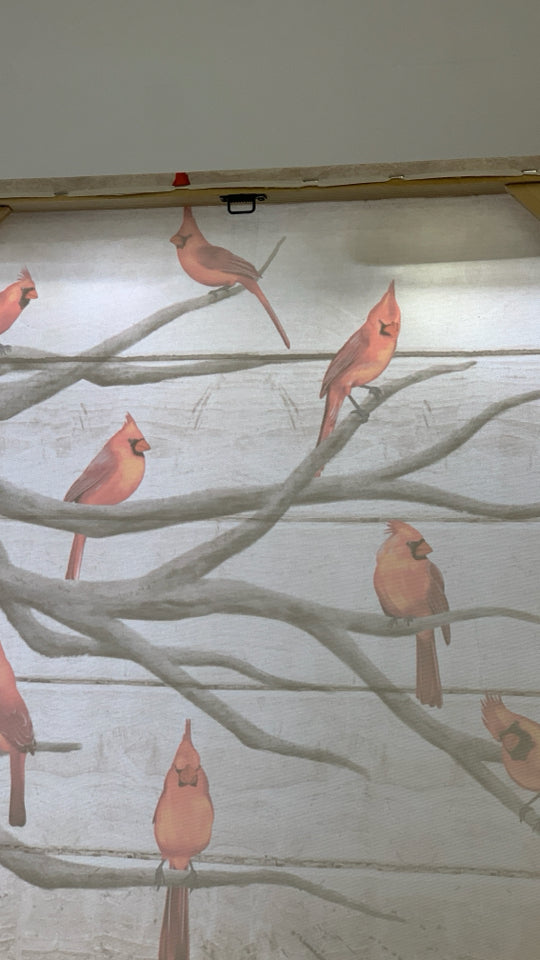 CARDINALS ON BRANCHES CANVAS WALL ART.