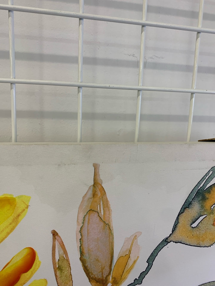 VIBRANT FLOWERS ON CANVAS WATER-COLOR STYLE.