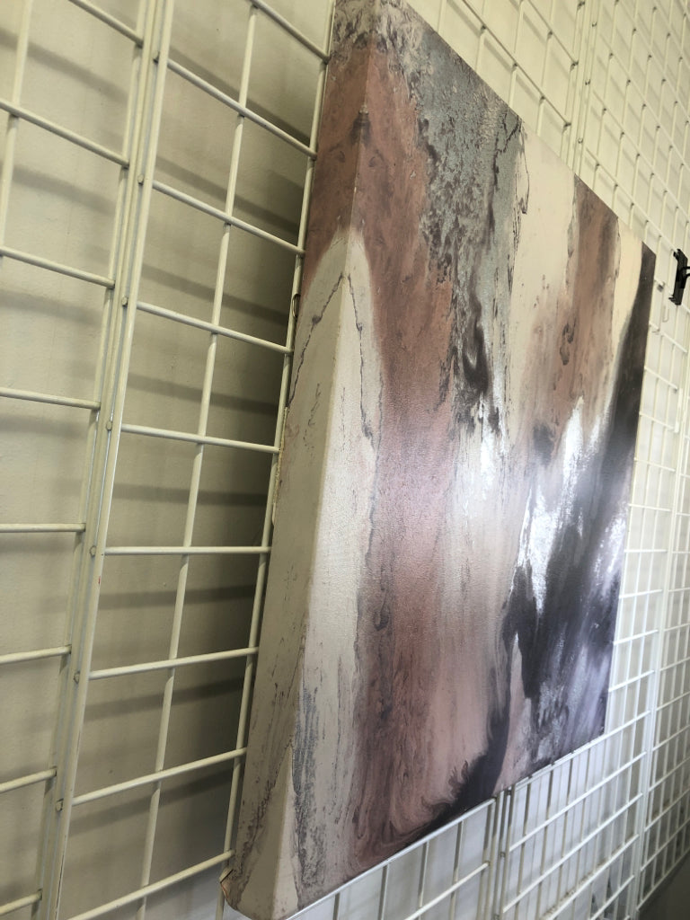 PINK, BLACK MARBLE PRINT CANVAS.
