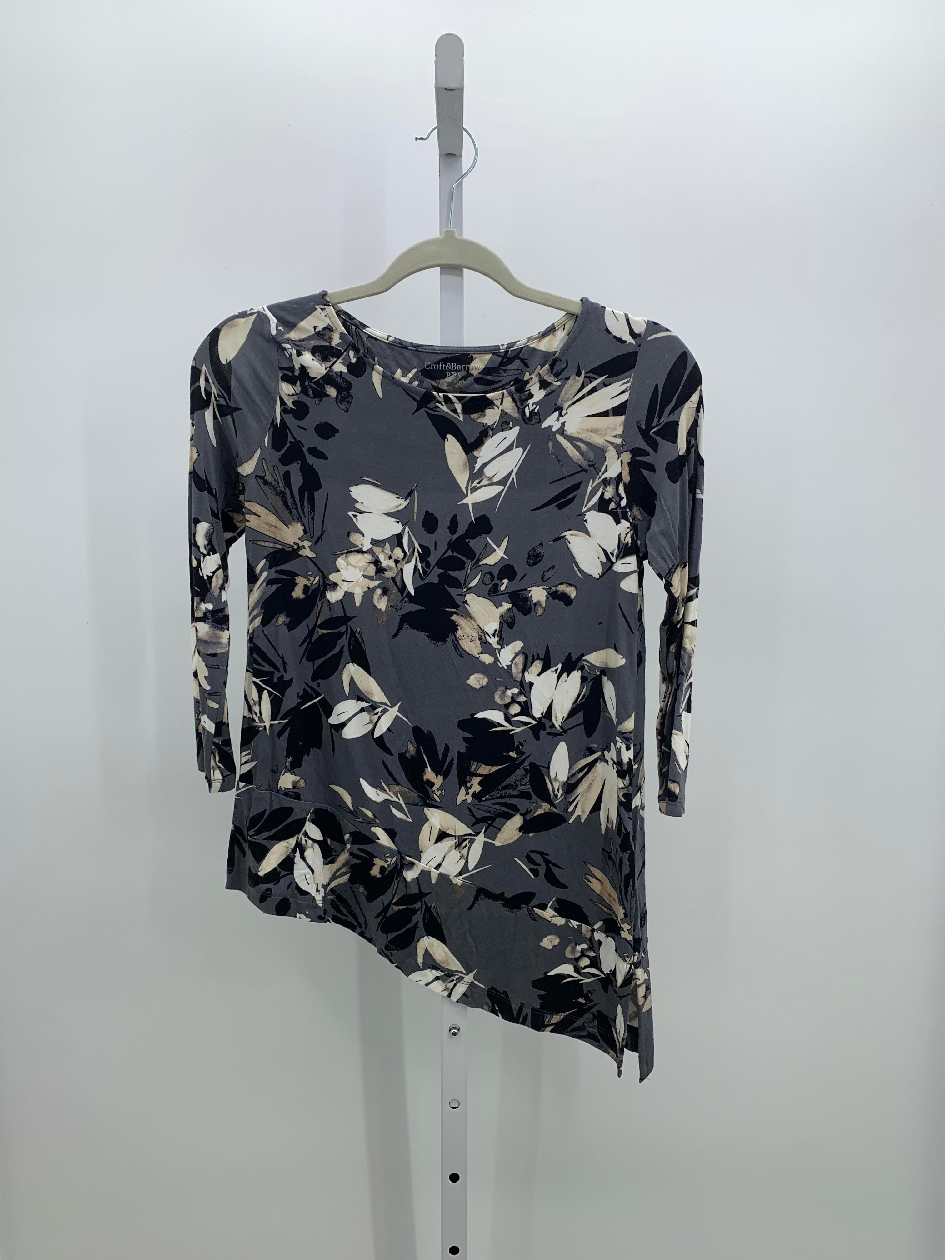 Croft & Barrow Size X Small Petite Petite 3/4 Sleeve Shirt