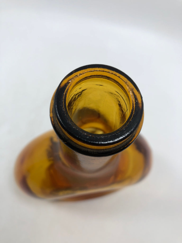 VTG AMBER GLASS EMPTY BOTTLE - 1850.