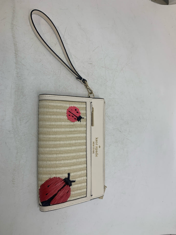 Kate Spade Woven Ella Dottie LadyBug Wristlet
