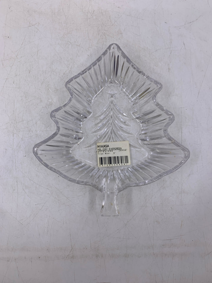 GLASS TREE SHAPED CANDY DISH MIKASA.