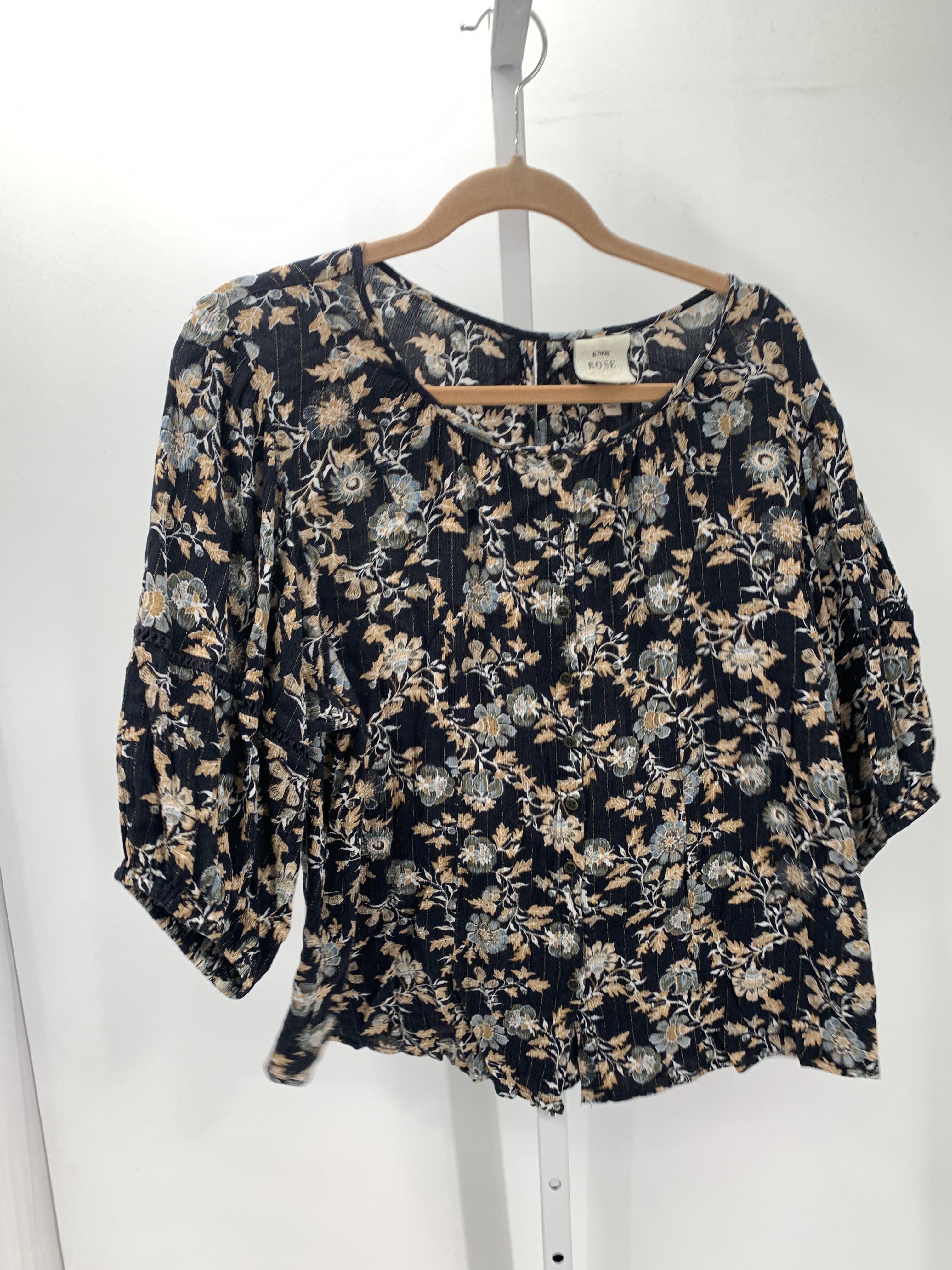 Knox Rose Size XXL Misses 3/4 Sleeve Shirt