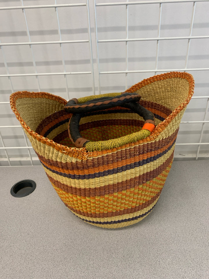 NWT SM MULTI-COLOR WOVEN BASKET BAG.