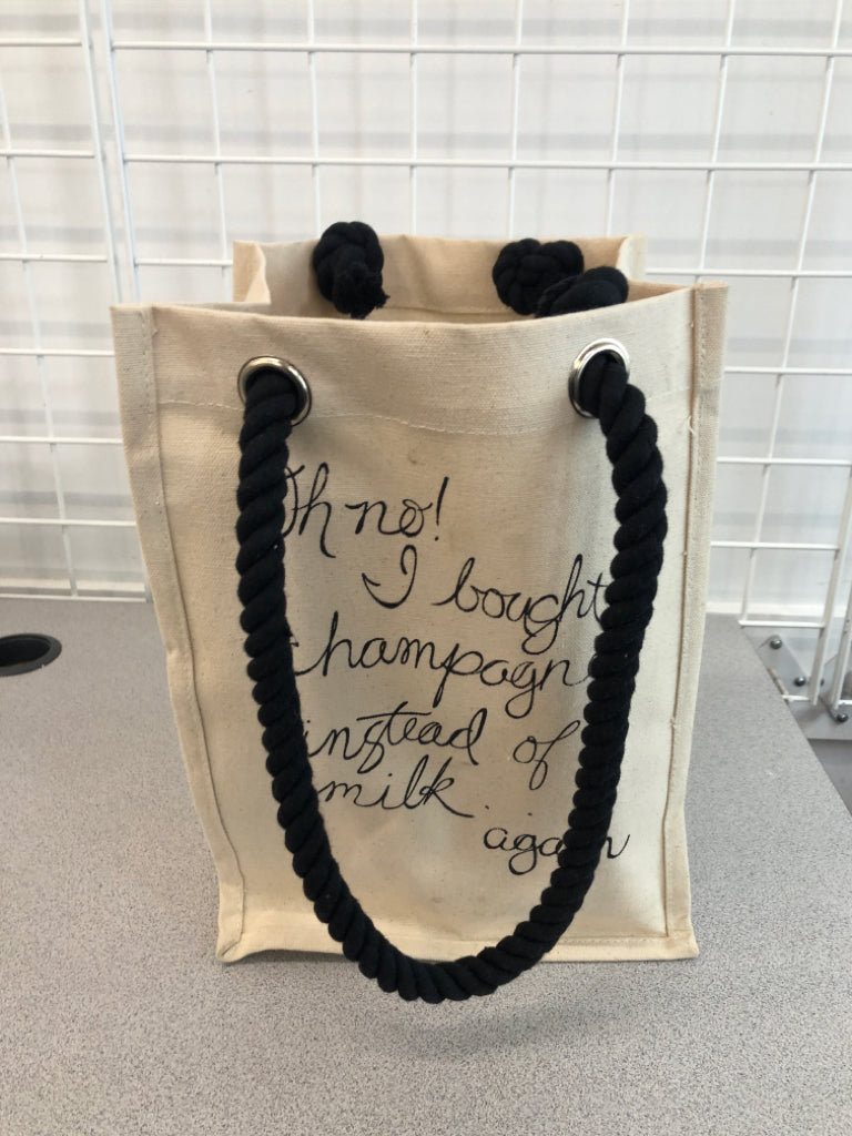 5 OH NO I BOUGHT CHAMPAGNE WINE BAG W/MUTICOLORED PLASTIC GLASSES.