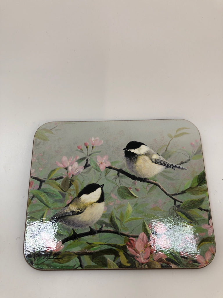 6 JASON BIRD COASTERS IN BOX.
