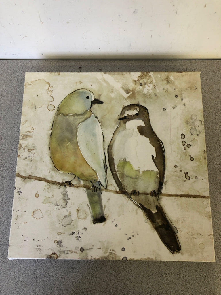 2 BIRDS CANVAS WALL HANGING.