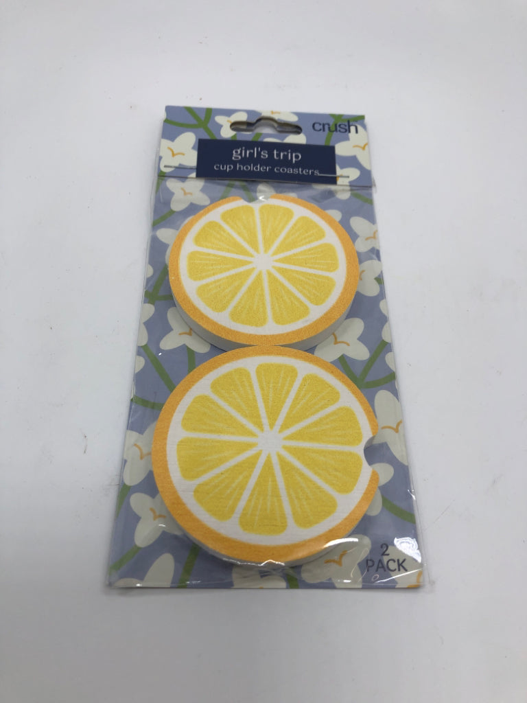 LEMON CUP HOLDER COASTERS.
