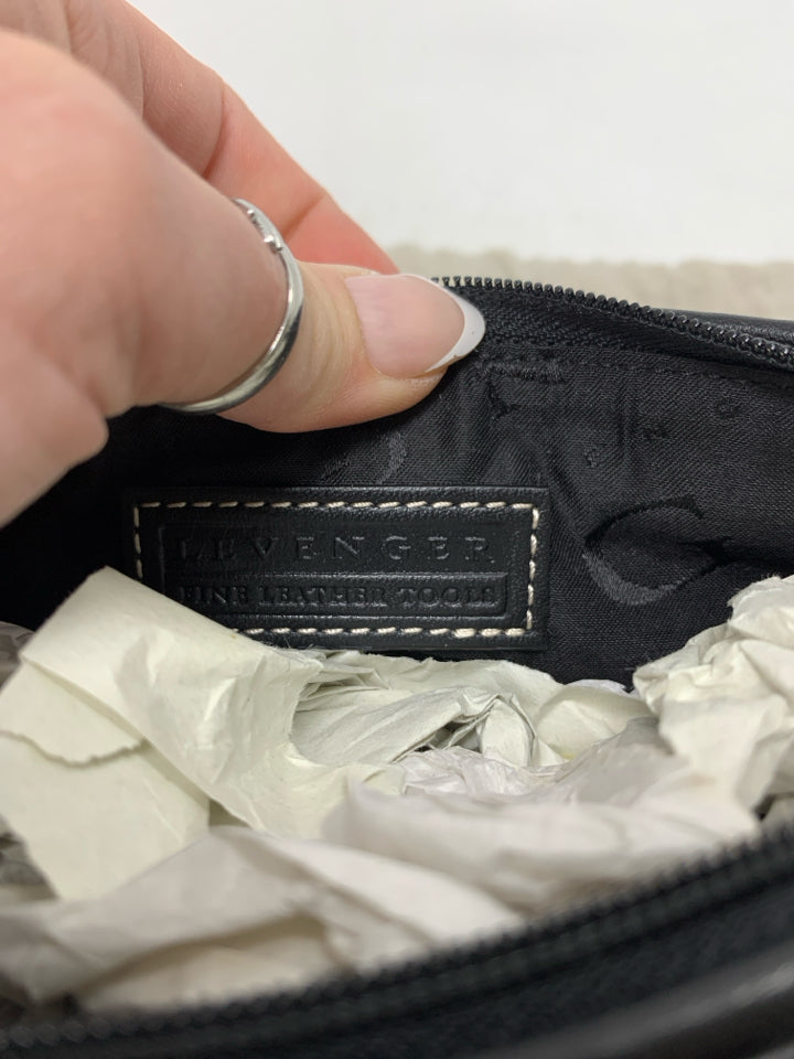Levenger Leather Zip Top Shoulder Bag- New w/ Dust Bag