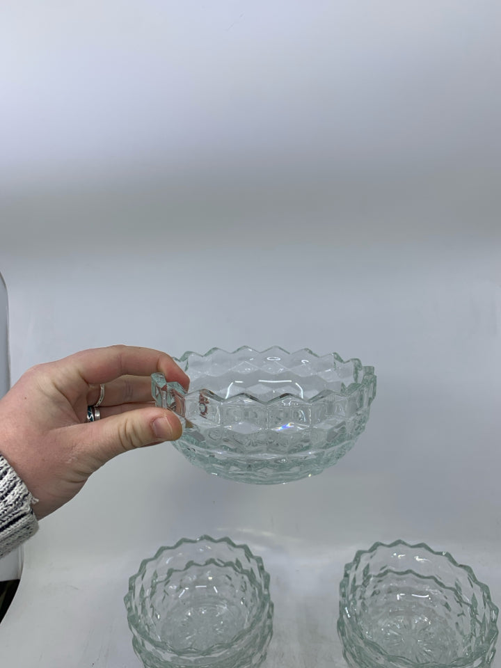 8 VTG DIAMOND PATTERN BOWLS.