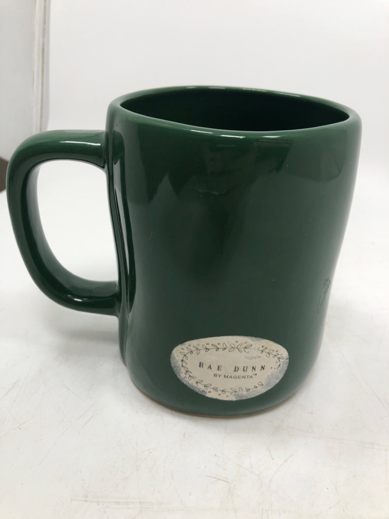 DARK GREEN RAE DUNN CUP OF CHEER.