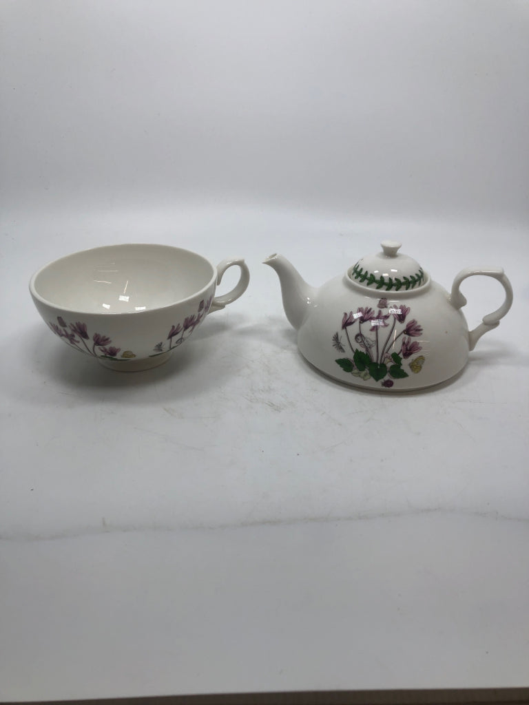 2PC TEA FOR ONE- POT+CUP W/LID.