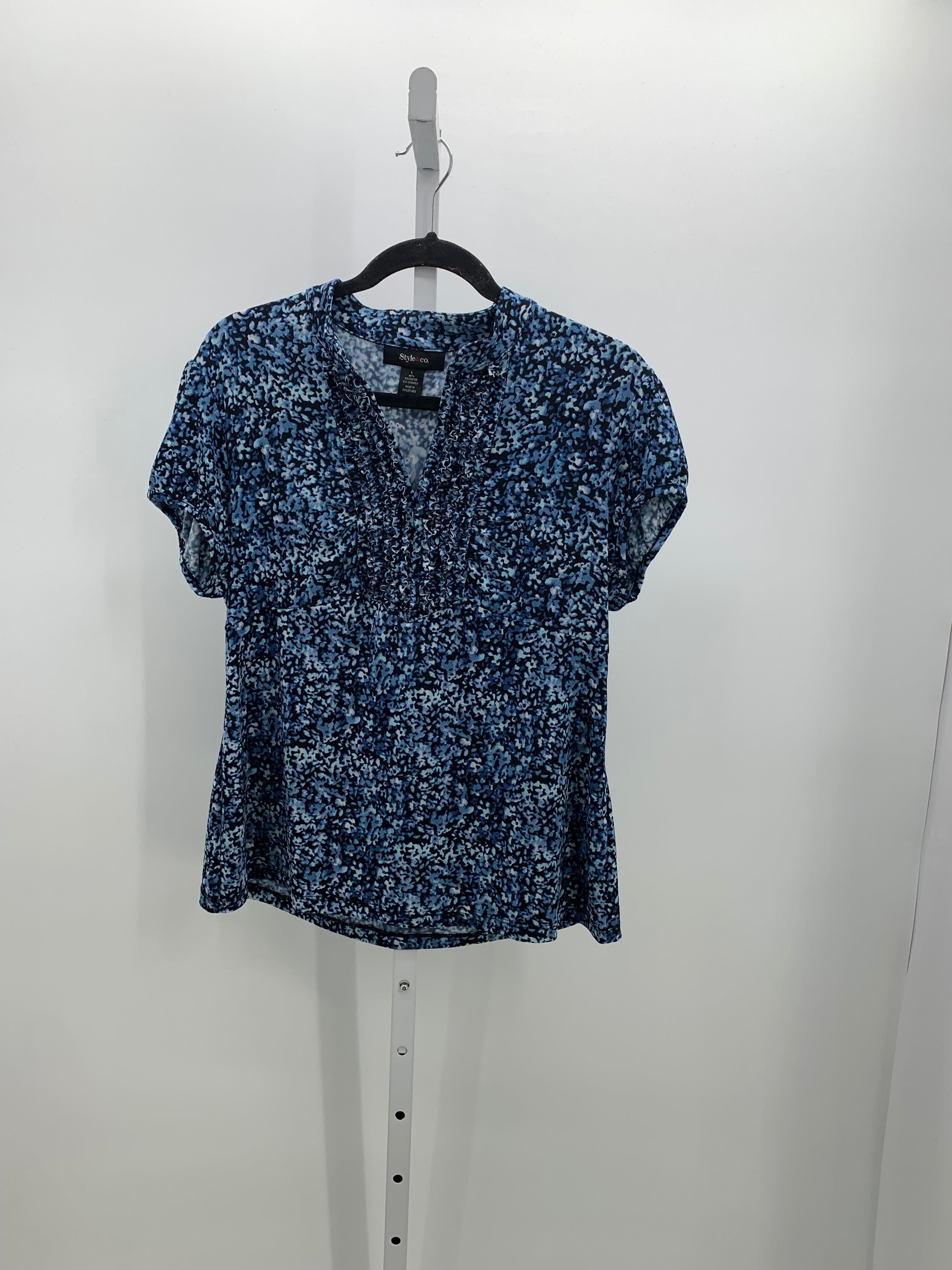 Style & Co. Size Large Misses Short Sleeve Shirt