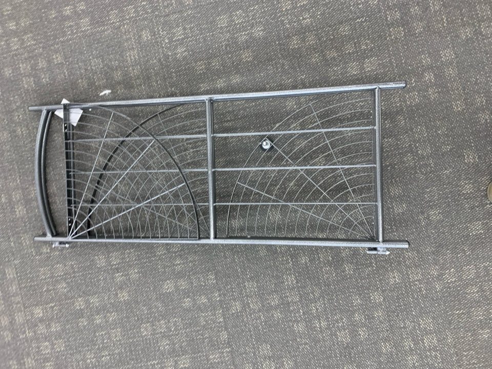 3 TIER GREY METAL CORNER SHELF.