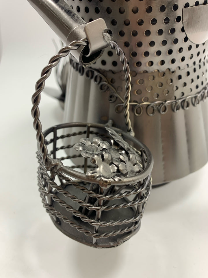 WELDED WOMAN WINE BOTTLE HOLDER.