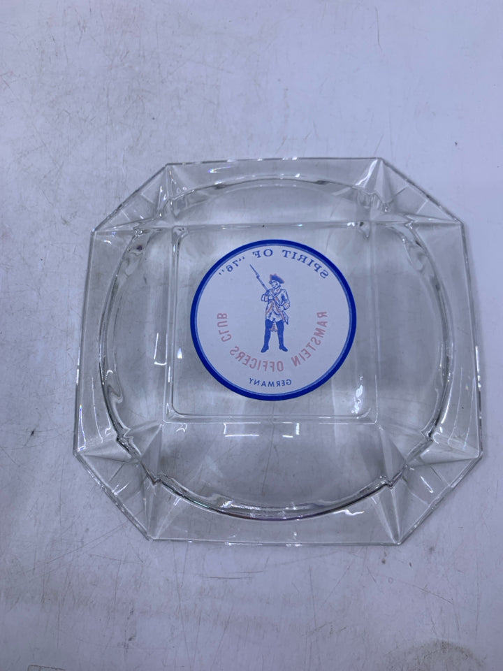 HEAVY SPIRIT OF 76 GLASS ASHTRAY.