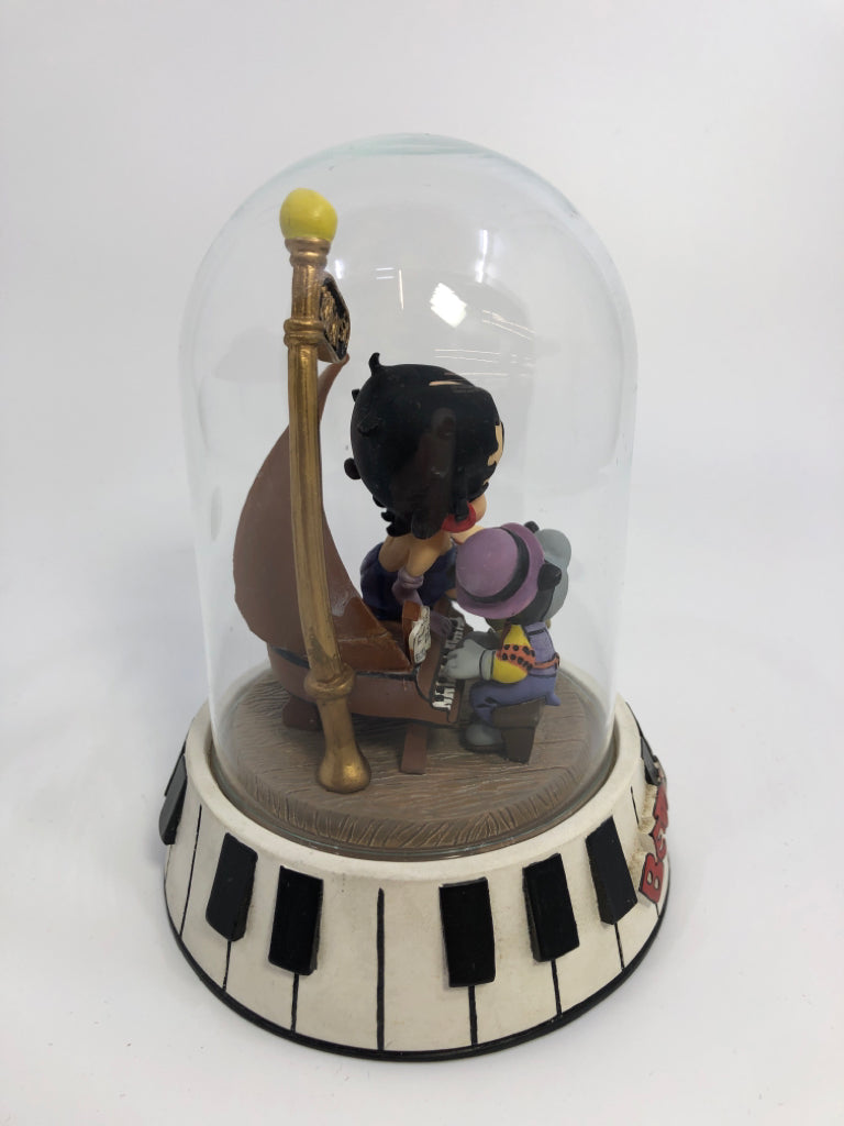 BETTY BOOP "BOURBON STREET" HAND PAINTED SCULPTURE IN GLASS DOME CASE.