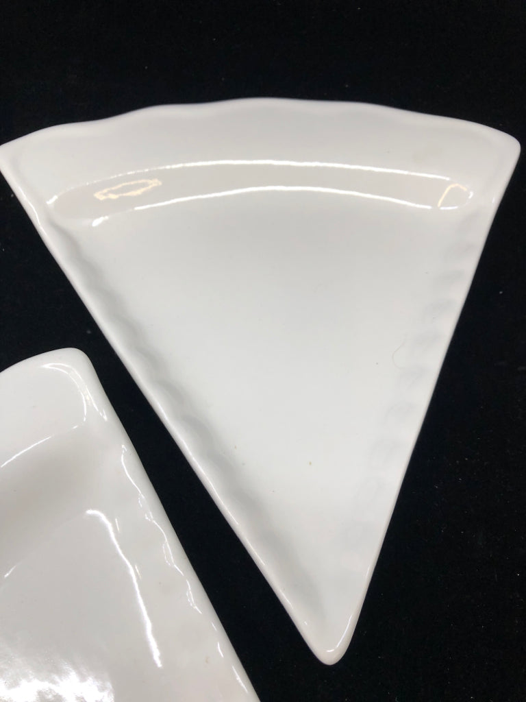 4 BLANC DE BLANC PIZZA SHAPED PLATES.