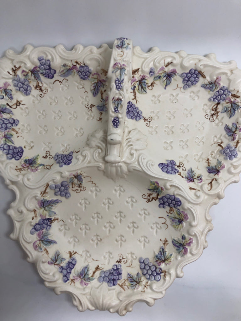 VTG DIVIDED PORCELAIN SERVING TRAY.