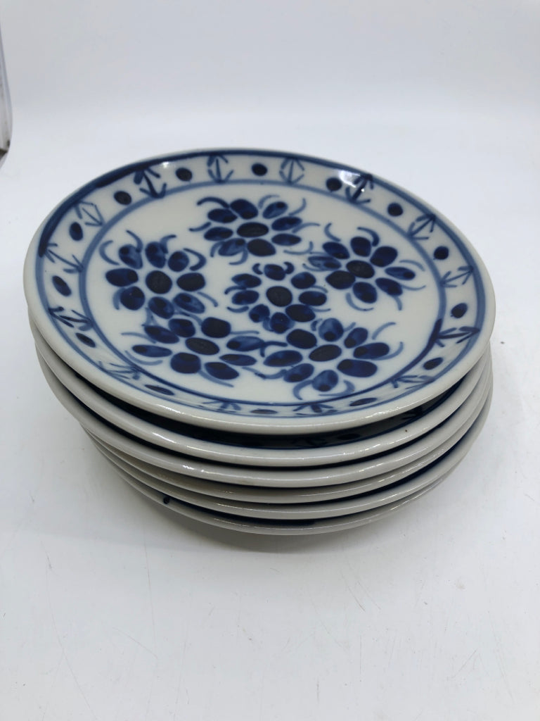 20 PC GREY/BLUE FLOWER DISH SET-SVC 6.