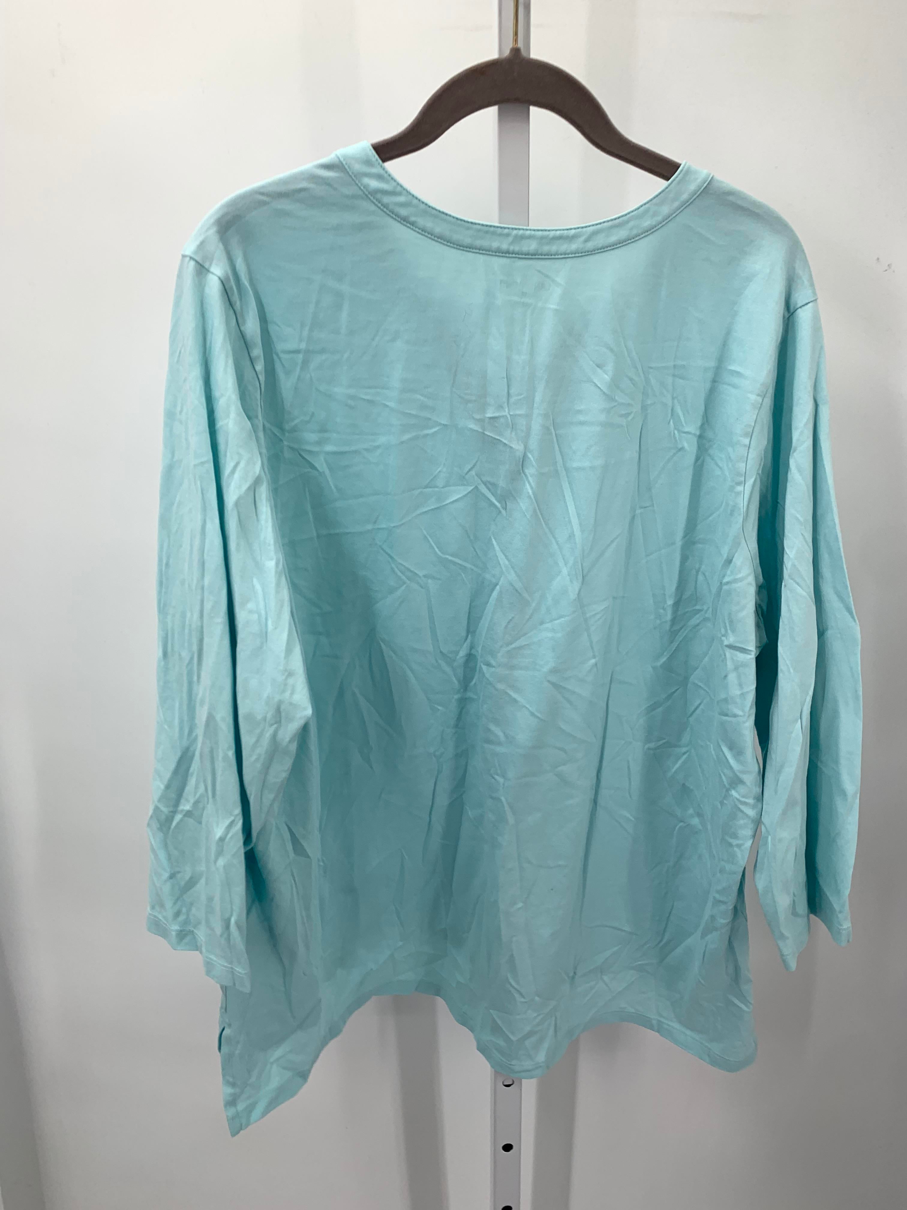 Lands End Size 1X Womens 3/4 Sleeve Shirt