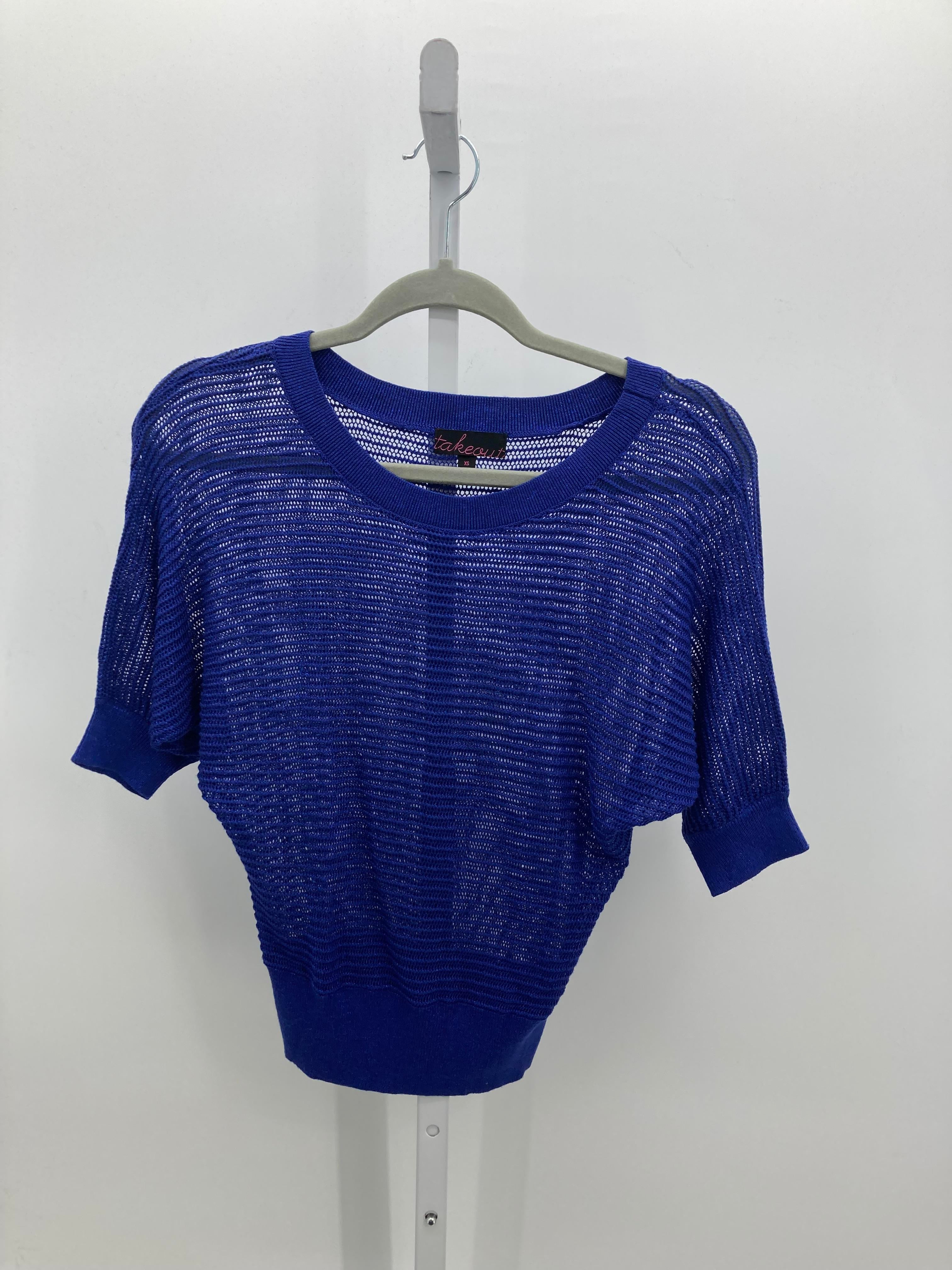 Take Out Size X Small Juniors Short Sleeve Sweater