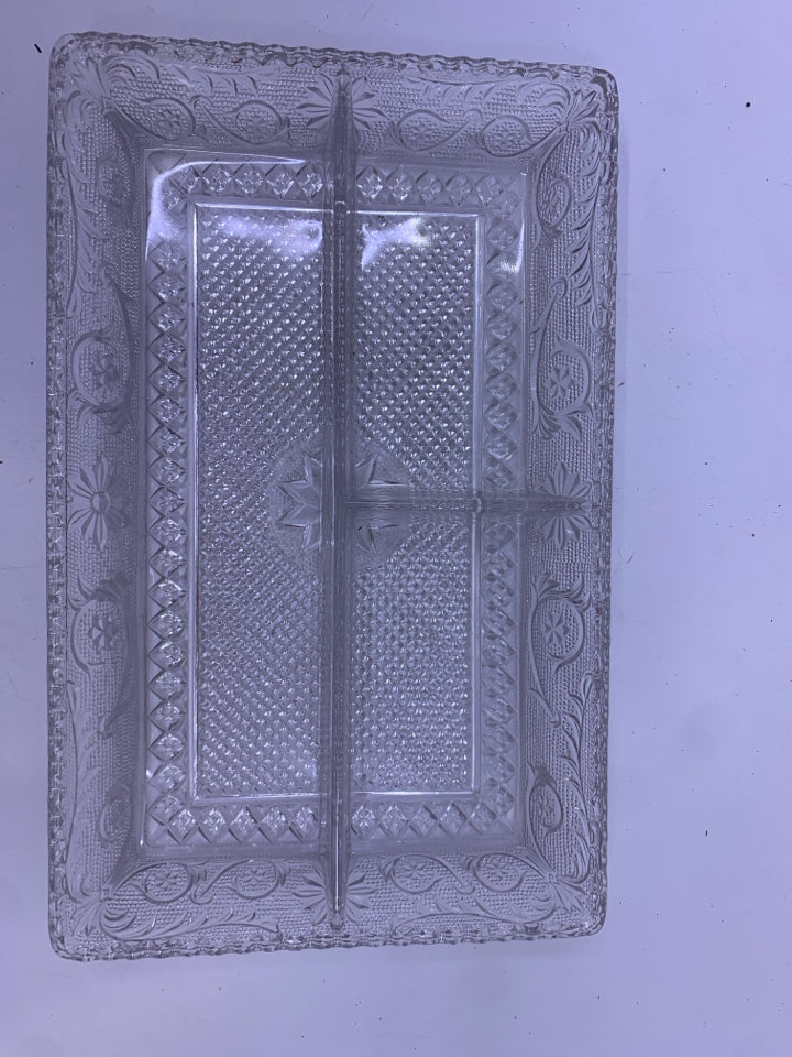 CUT GLASS DIVIDED SERVER.