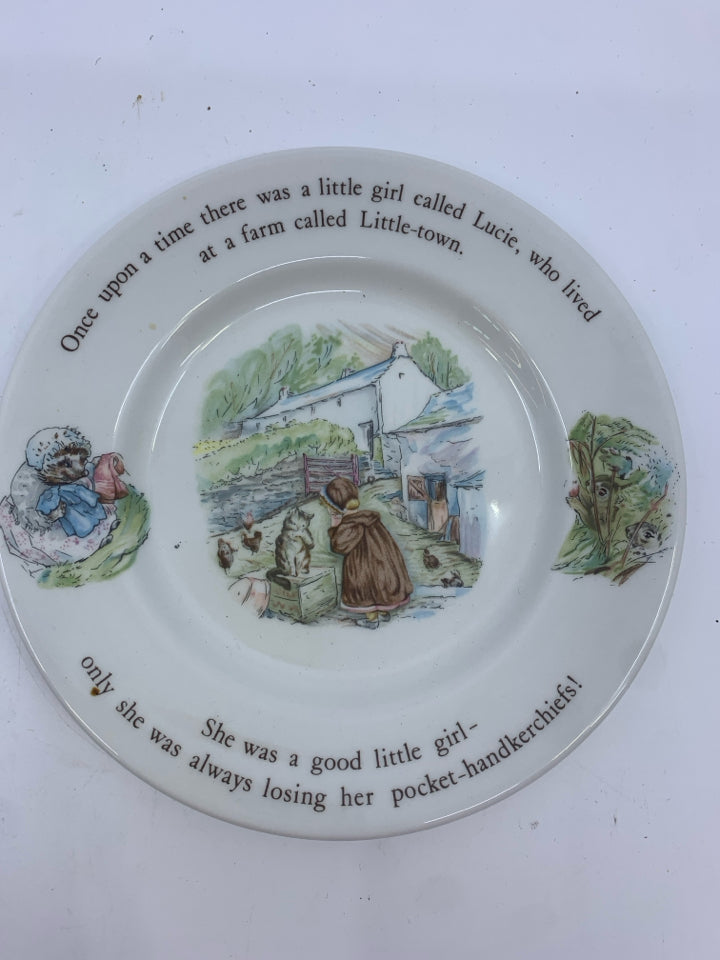 2 PC WEDGWOOD PLATE/BOWL MRS TIGGY-WINKLE.