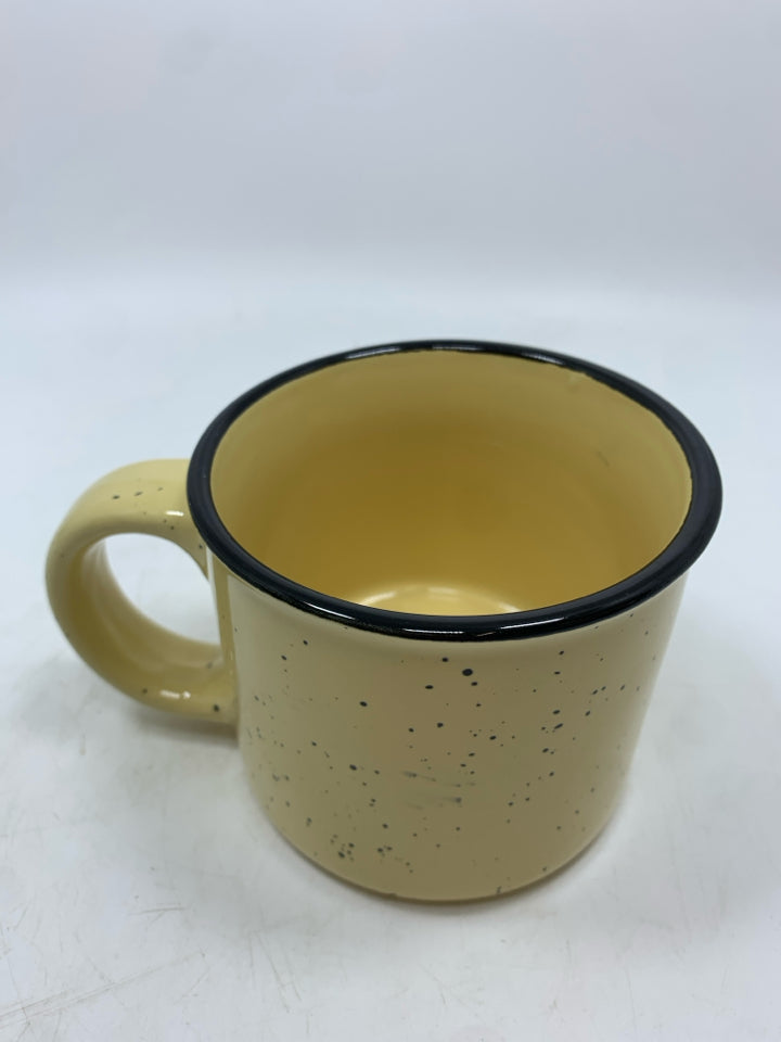 YANKEE CANDLE YELLOW SPECKLED MUG.