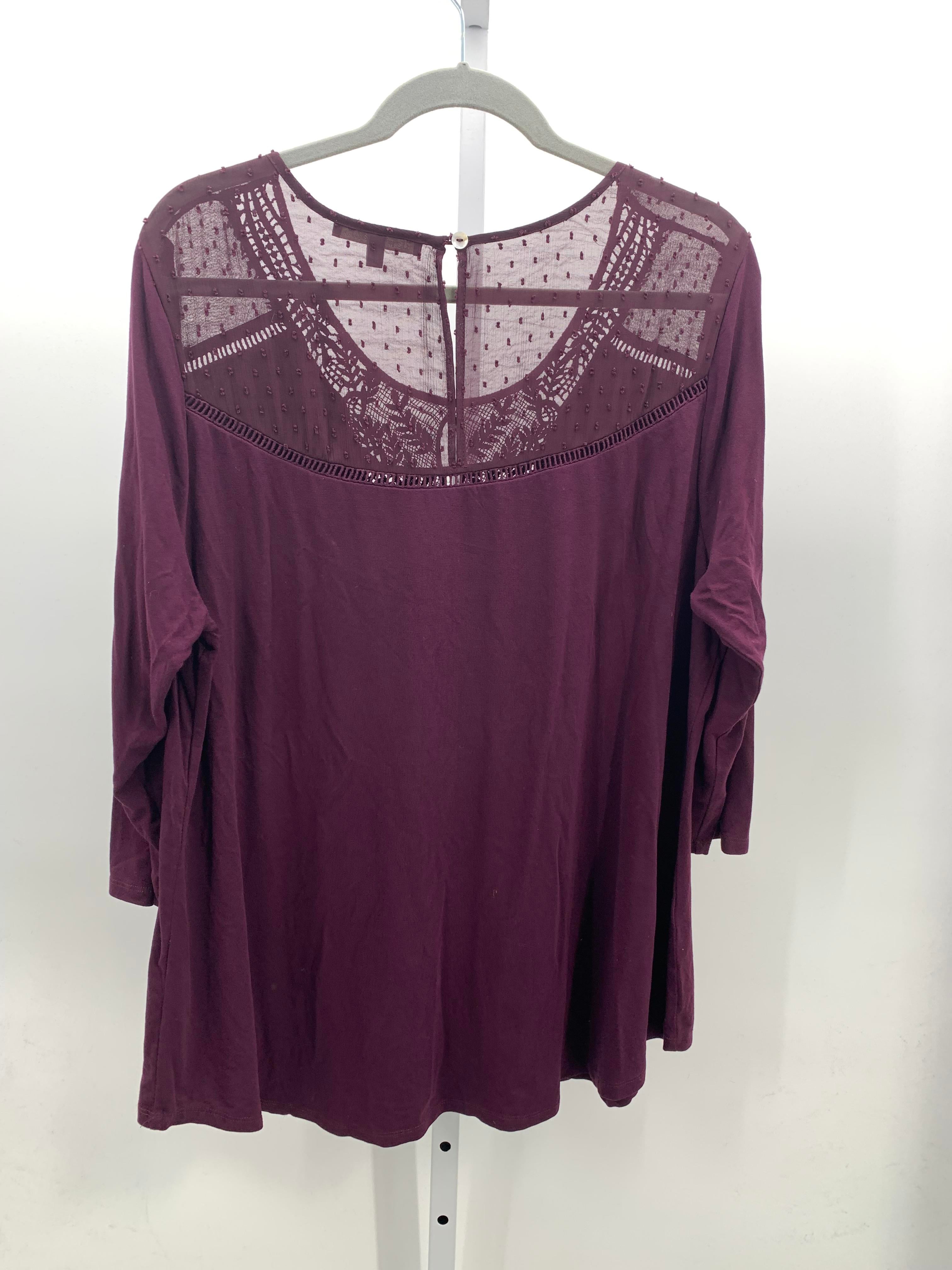 Daniel Rain Size 1X Womens 3/4 Sleeve Shirt