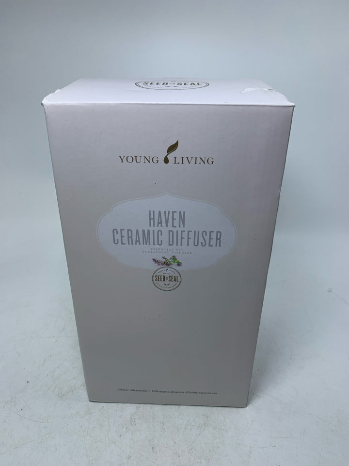NIB YOUNG LIVING WHITE CERAMIC DIFFUSER.